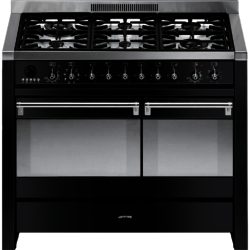 Smeg A2BL-8 100cm Dual Cavity Dual Fuel Opera Range Cooker in Black
